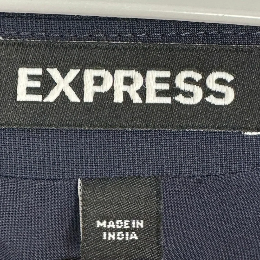 Express Wool Blend Blazer Mens 42R Navy Blue Extra Slim Fit 2-Button Sport Coat